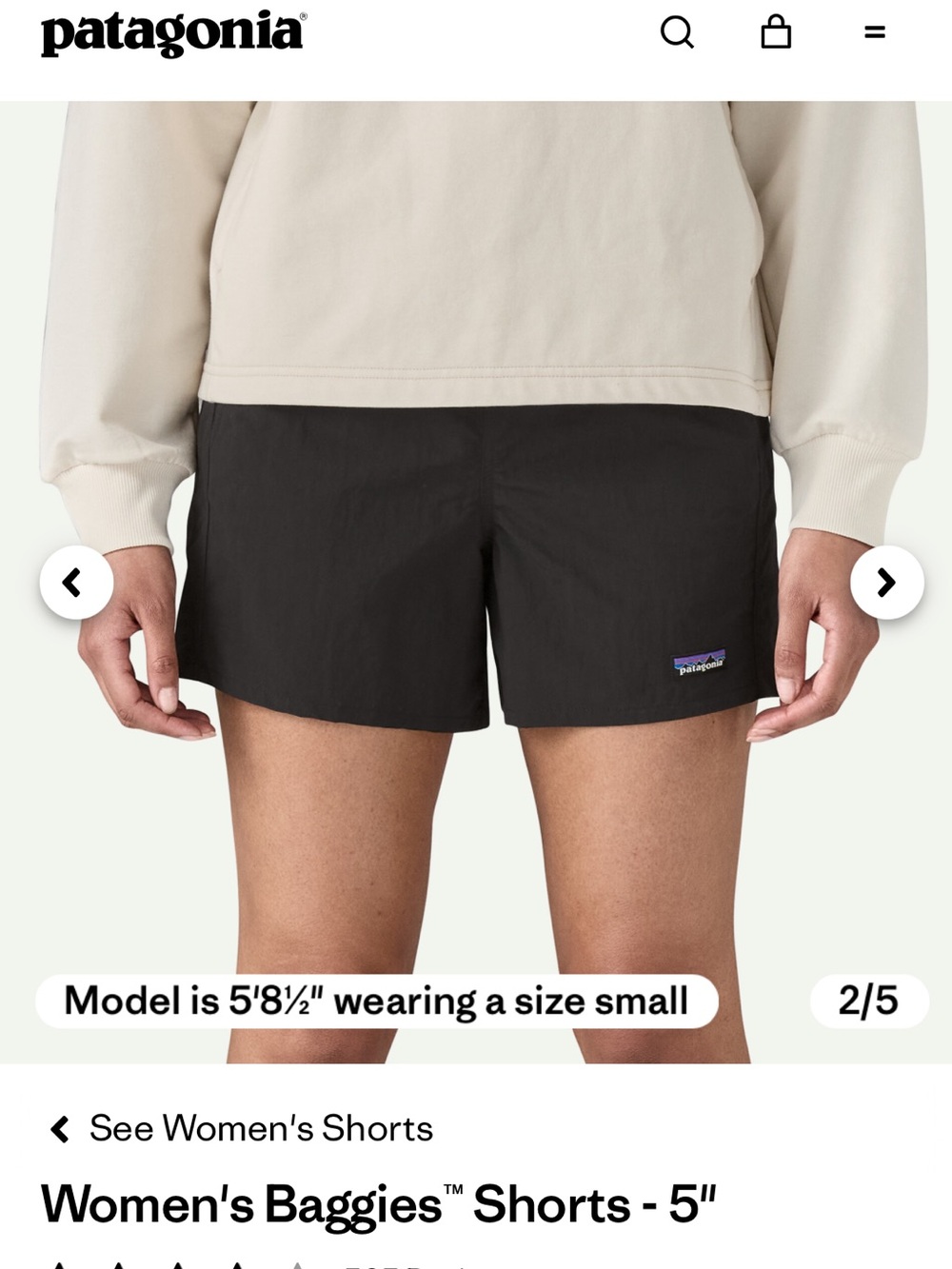 Patagonia Women’s Baggies Shorts - size small - Picture 4 of 5